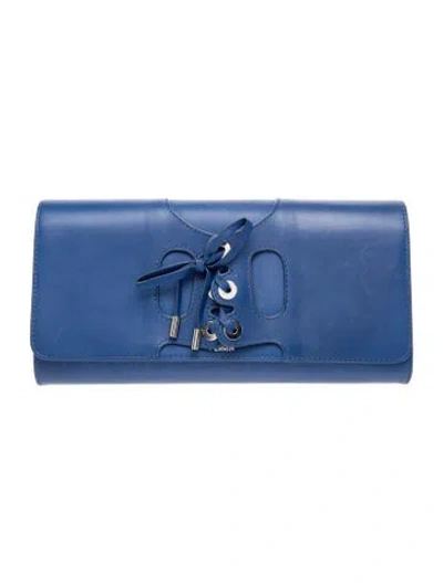 Pre-owned Perrin Leather Clutch In Blue