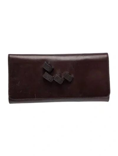 Pre-owned Perrin Leather Clutch In Brown