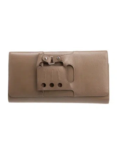 Pre-owned Perrin Leather Clutch In Brown