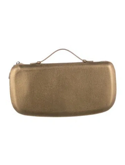 Pre-owned Perrin Leather Clutch In Gold