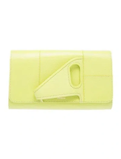 Pre-owned Perrin Leather Clutch In Green