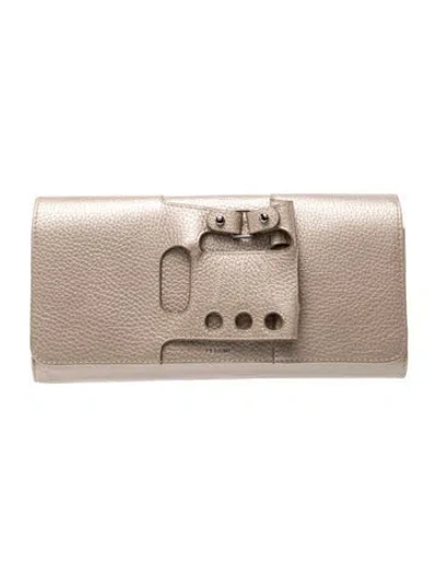 Pre-owned Perrin Leather Clutch In Neutral