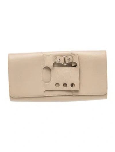 Pre-owned Perrin Leather Clutch In Neutral
