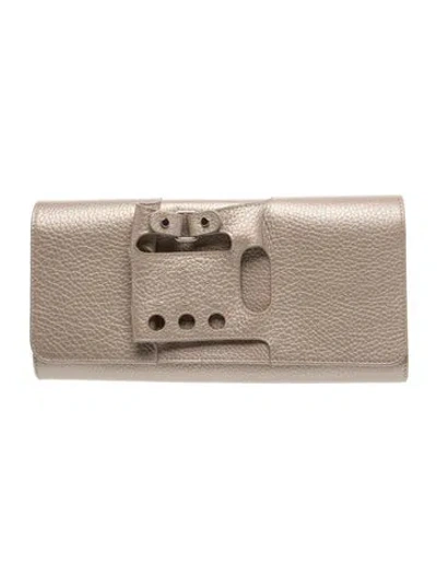Pre-owned Perrin Leather Clutch In Neutrals