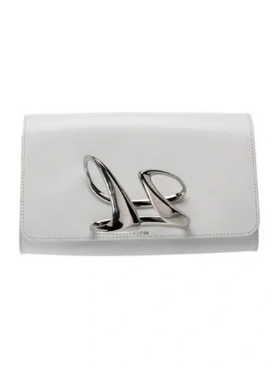 Pre-owned Perrin Leather Clutch In White