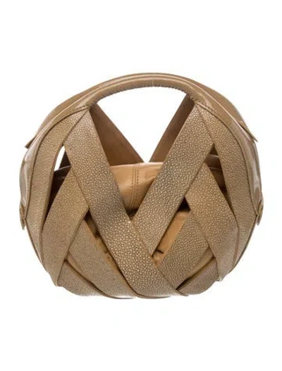 Pre-owned Perrin Leather Hobo In Neutrals