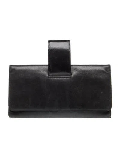 Pre-owned Perrin Leather Minaudière In Black