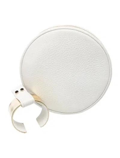 Pre-owned Perrin Leather Pouch In White