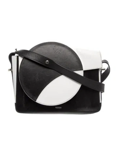 Pre-owned Perrin Leather Shoulder Bag In Black