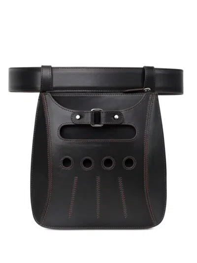 Perrin Paris Cabbie Glove-shaped Leather Belt Bag In Red