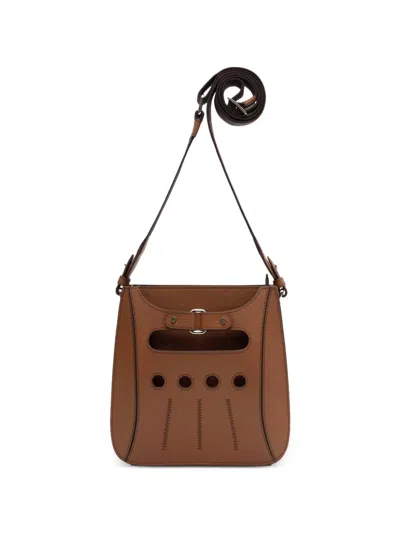 Perrin Paris Cabbie Xbody Grained-leather Crossbody Bag In Red