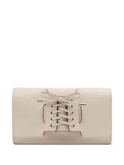 Perrin Paris La Corsette Lace-up Clutch Bag In Neutral