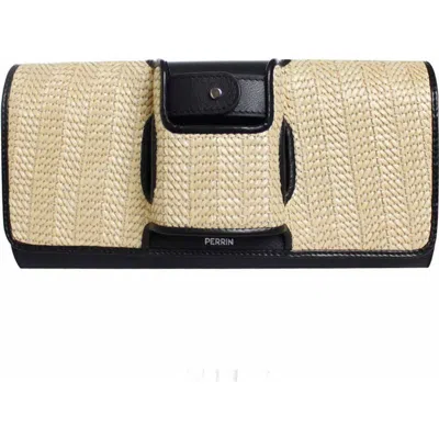 Perrin Paris La Newyorkaise Raphia Clutch