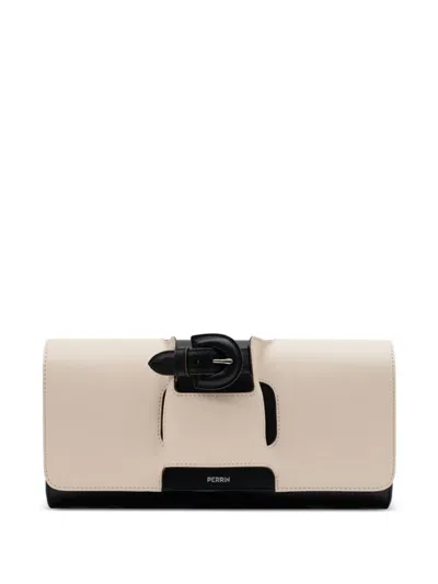 Perrin Paris La Parisienne Buckle-strap Clutch Bag In Brown