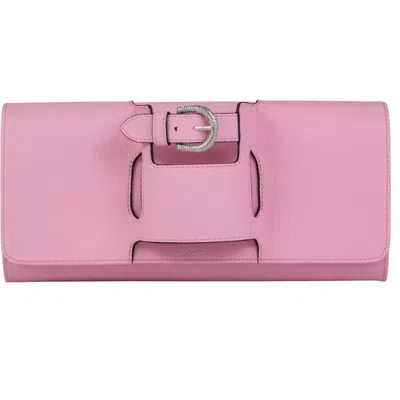 Perrin Paris La Parisienne Clutch In Pink Graine