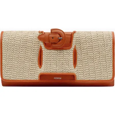 Perrin Paris La Parisienne Clutch Raphia In Black