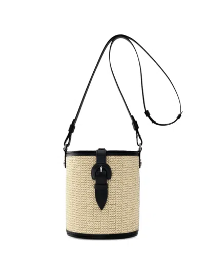 Perrin Paris La Parisienne Raffia Bucket Bag In Pink