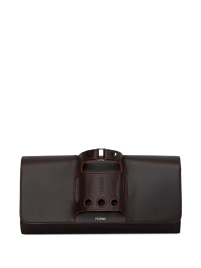 Perrin Paris Le Cabriolet Glove Clutch Bag In Burgundy