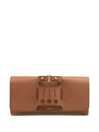 Perrin Paris Le Cabriolet Glove-detail Clutch Bag In Brown