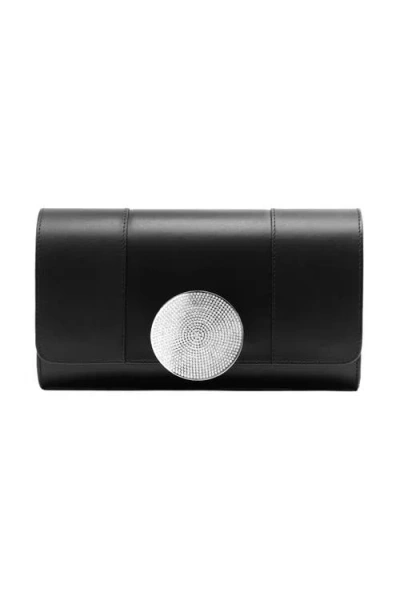 Perrin Paris Le Disque Strass Clutch In Black