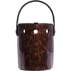 Perrin Paris Le Mini Seau Bucket Bag In Ecaille Brown | Black Strass
