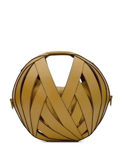 Perrin Paris Le Panier Basket-weave Tote Bag In Gold