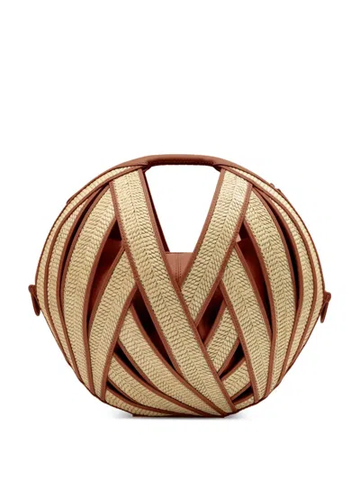 Perrin Paris Le Panier Raffia Tote Bag In White