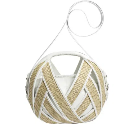 Perrin Paris Le Petit Panier Raphia Shoulder Bag