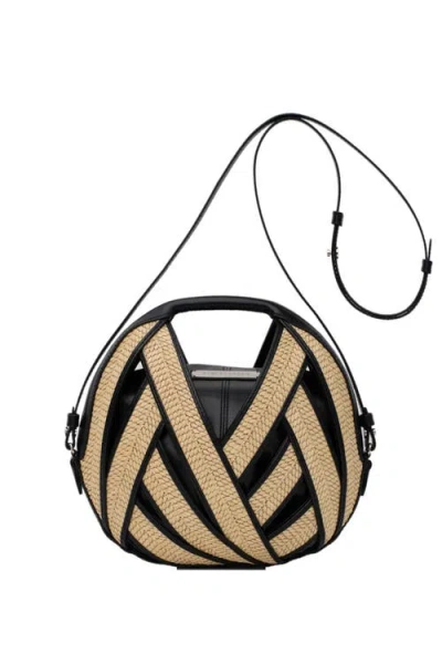 Perrin Paris Le Petit Panier Xbody Raphia In Brown