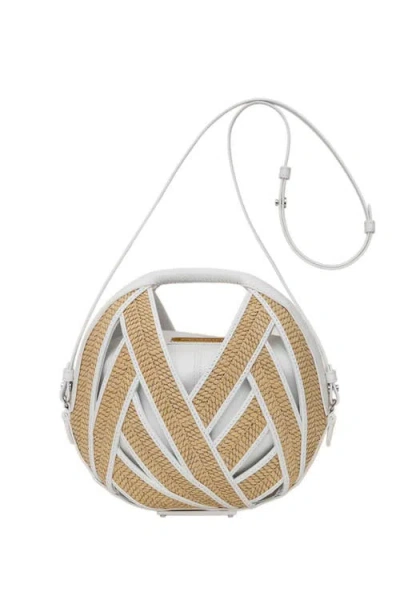 Perrin Paris Le Petit Panier Xbody Raphia In White