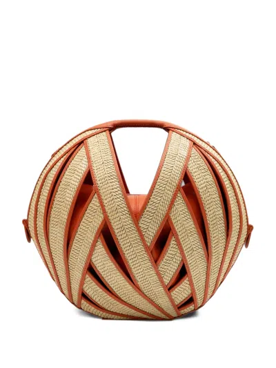 Perrin Paris Petite Le Panier Raffia Tote Bag In Brown