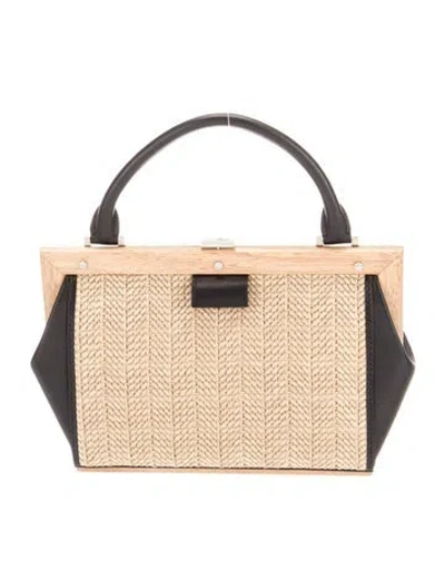 Pre-owned Perrin Straw Top Handle Bag In Neutral