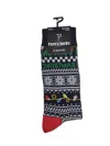 Perri’s Socks Men's Novelty Christmas Lights Crew Socks In Black In Black