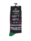 Perri’s Socks Men's Novelty Christmas Music Crew Socks In Black In Black