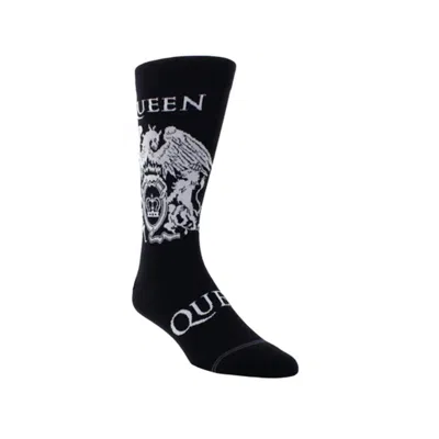Perri’s Socks Men's Queen White Crest Crew Sock In Black