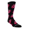 Perri’s Socks Men's The Rolling Stones Allover Red Tongues Crew Socks In Black In Black