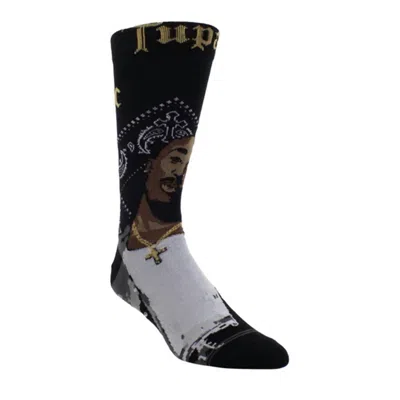 Perri’s Socks Men's Tupac Bandana Crew Socks In Black