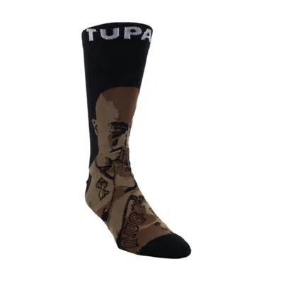 Perri’s Socks Men's Tupac Praying Hands Crew Socks In Black