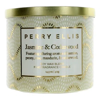 Perry Ellis 14.5 oz Soy Wax Blend 3 Wick Candle - Jasmine & Cedarwood In Multi