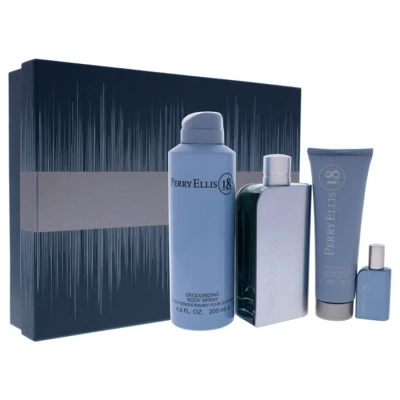 Perry Ellis 18 By  For Men - 4 Pc Gift Set 3.4oz Edt Spray In N/a