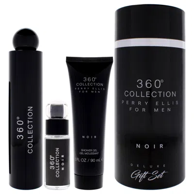 Perry Ellis 360 Black By  For Women - 3 Pc Gift Set 3.4oz Edp Spray, 0.25 Edp Spray (mini), 3oz Showe In Transparent