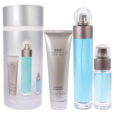 Perry Ellis 360 By  For Men - 3 Pc Gift Set 3.4 oz Edt Spray, 0.25 oz Edt Spray, 3oz Shower Gel In White