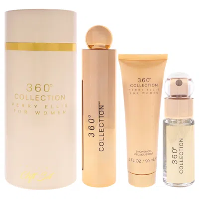 Perry Ellis 360 Collection Deluxe By  For Women - 3 Pc Gift Set 3.4oz Edp Spray, 0.25oz Edp Spray (mi In Multi