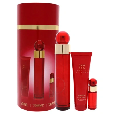 Perry Ellis 360 Red By  For Women - 3 Pc Gift Set 3.4oz Edp Spray In Red   / Lime / Ruby