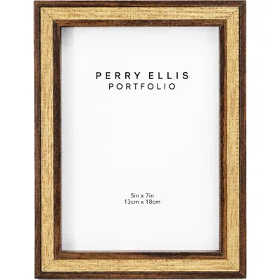 Perry Ellis 5 X 7-inch Textured Border Pine Wood Frame In Brown