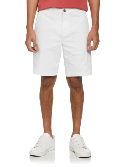 Perry Ellis America Men's Flat Front Stretch Chino Short In White