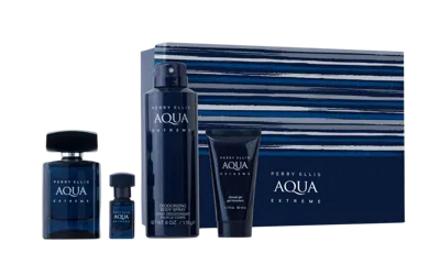 Perry Ellis Aqua Extreme 4 Piece Gift Set In Transparent