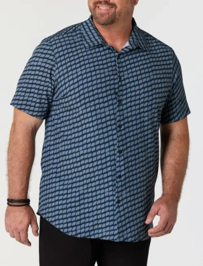 Perry Ellis Big & Tall Hash Mark Sport Shirt In Blue