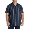 Perry Ellis Big & Tall Striped Sport Shirt In Blue