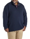 Perry Ellis Big & Tall Textured 1/4-zip Pullover In Blue